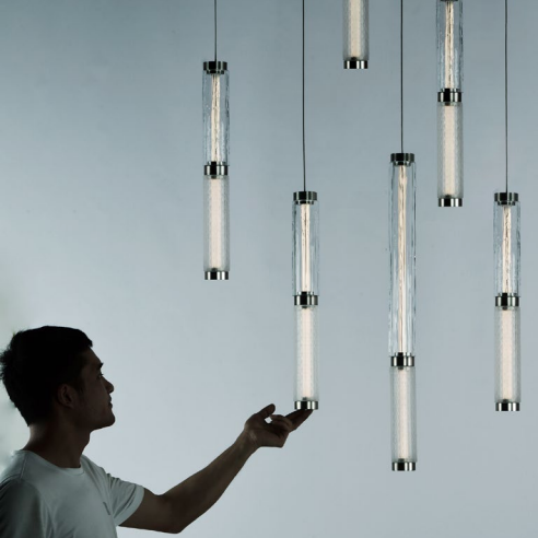 Lumis Etch Cluster Cylindrical Pendant Light
